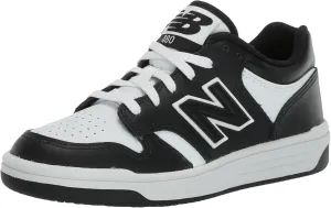 New Balance 480 V1 Lace-up Sneaker, Black/White, 12 Wide US Unisex Little_Kid