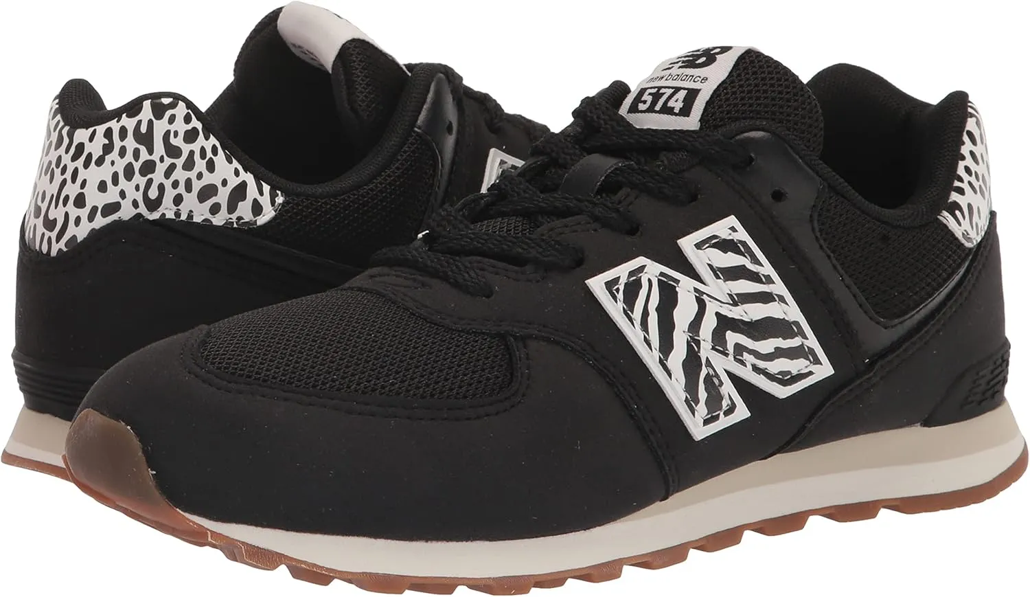 New Balance Girl's 574 V1 Animal Lace-up Sneaker