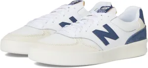 New Balance Men's 300 V3 Court Sneaker, White/Sea Salt/Vintage Indigo, 9 Wide