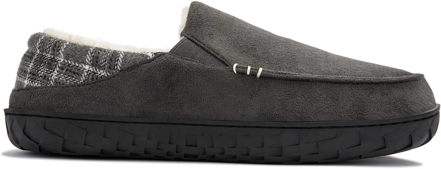 NewDenBer Men's Moccasin Slippers Warm Memory Foam Suede Soft Plush Lined Slip on Indoor Outdoor House Shoes