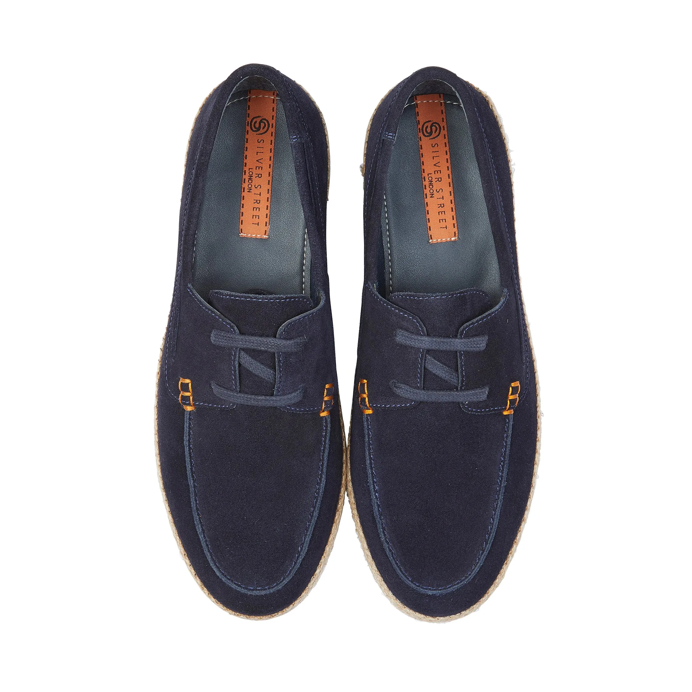 Northolt Suede Leather Lace up Boat Shoes - Navy