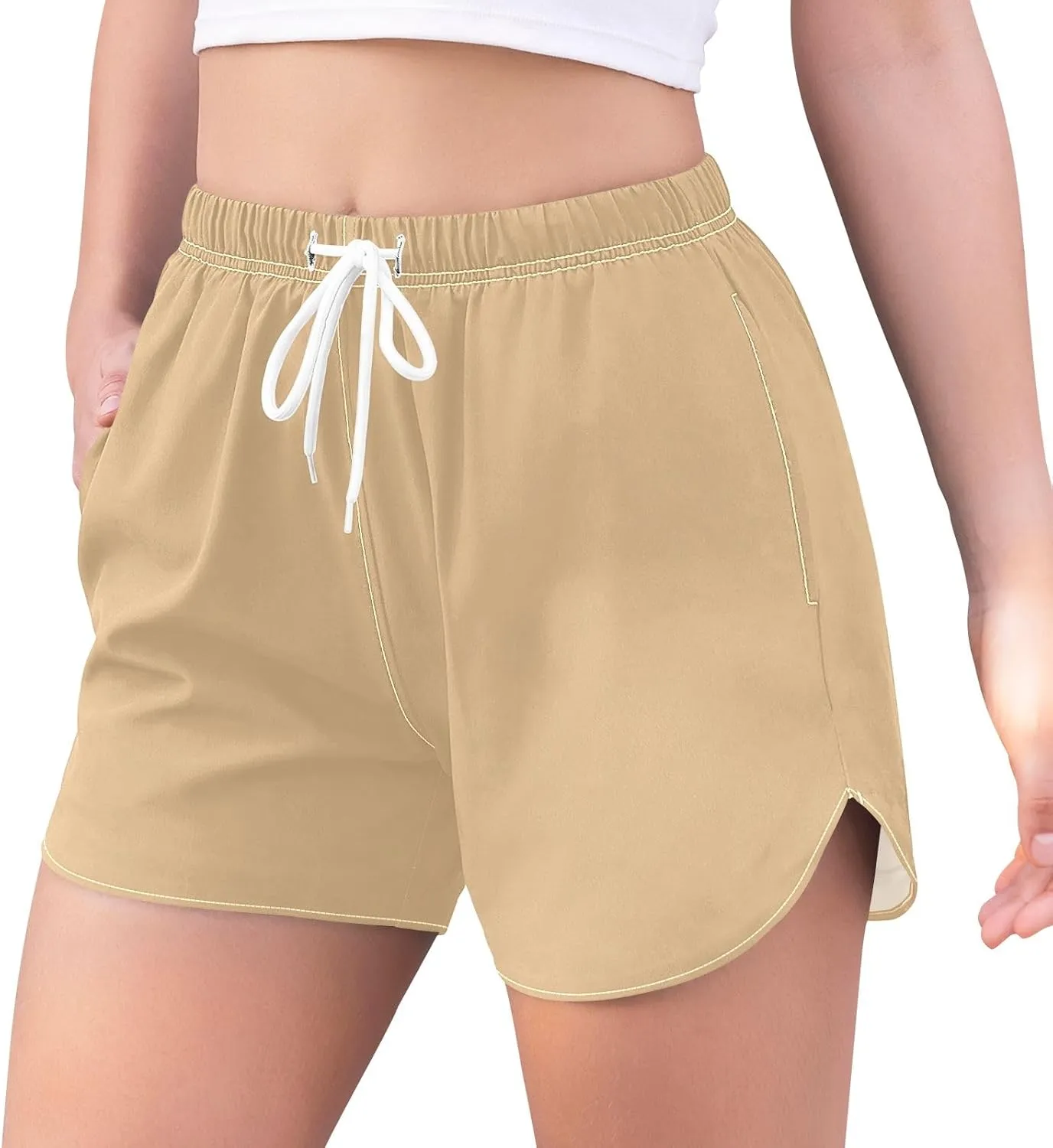 ODAWA Moccasin Womens Sweat Shorts Women Workout Shorts with Liner Womens Quick Dry Shorts