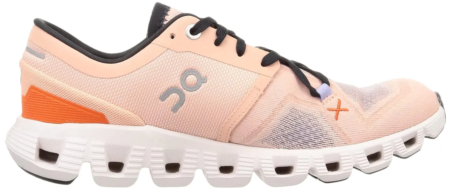 On Women's Cloud X 3 Sneakers, Rose/Sand, Pink, 7 Medium US