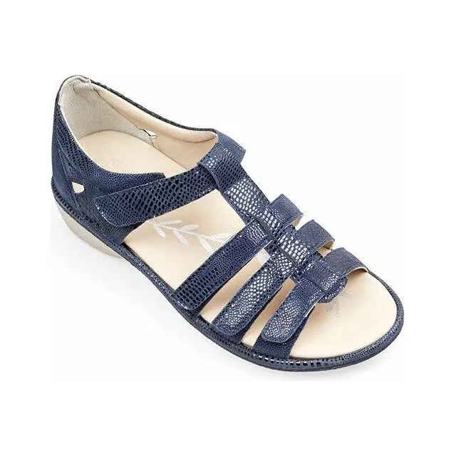 Padders 'Athena' Sandal - Navy Reptile