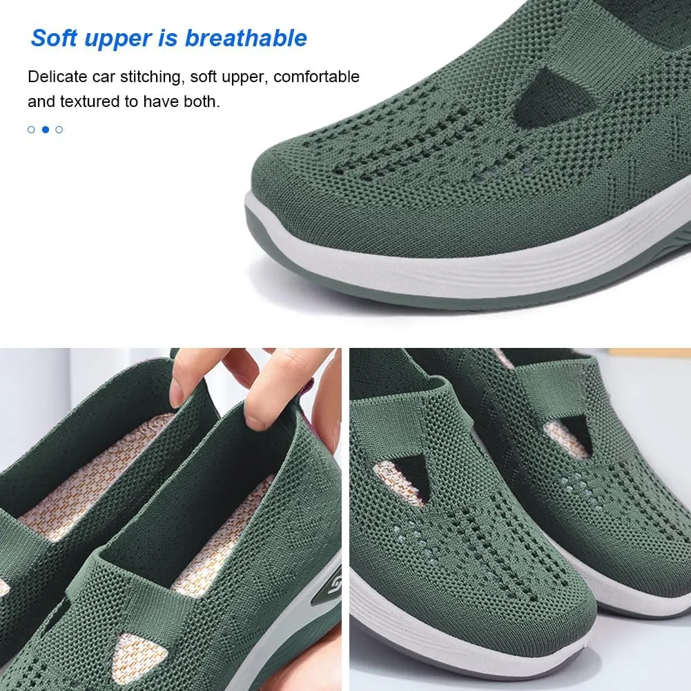 Padgene Women Walking Shoes Sock Sneakers Slip-On Breathable Mesh Trainers Women's Comfortable Casual Ladies Air Cushion Athletic Shoes Running Jogging Shoes