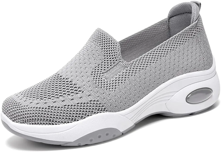Padgene Women Walking Shoes Sock Sneakers Slip-On Breathable Mesh Trainers Women's Comfortable Casual Ladies Air Cushion Athletic Shoes Running Jogging Shoes