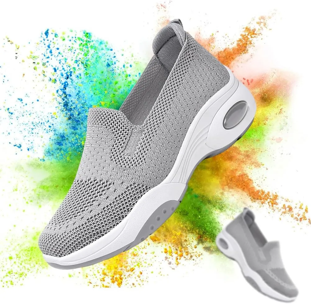Padgene Women Walking Shoes Sock Sneakers Slip-On Breathable Mesh Trainers Women's Comfortable Casual Ladies Air Cushion Athletic Shoes Running Jogging Shoes