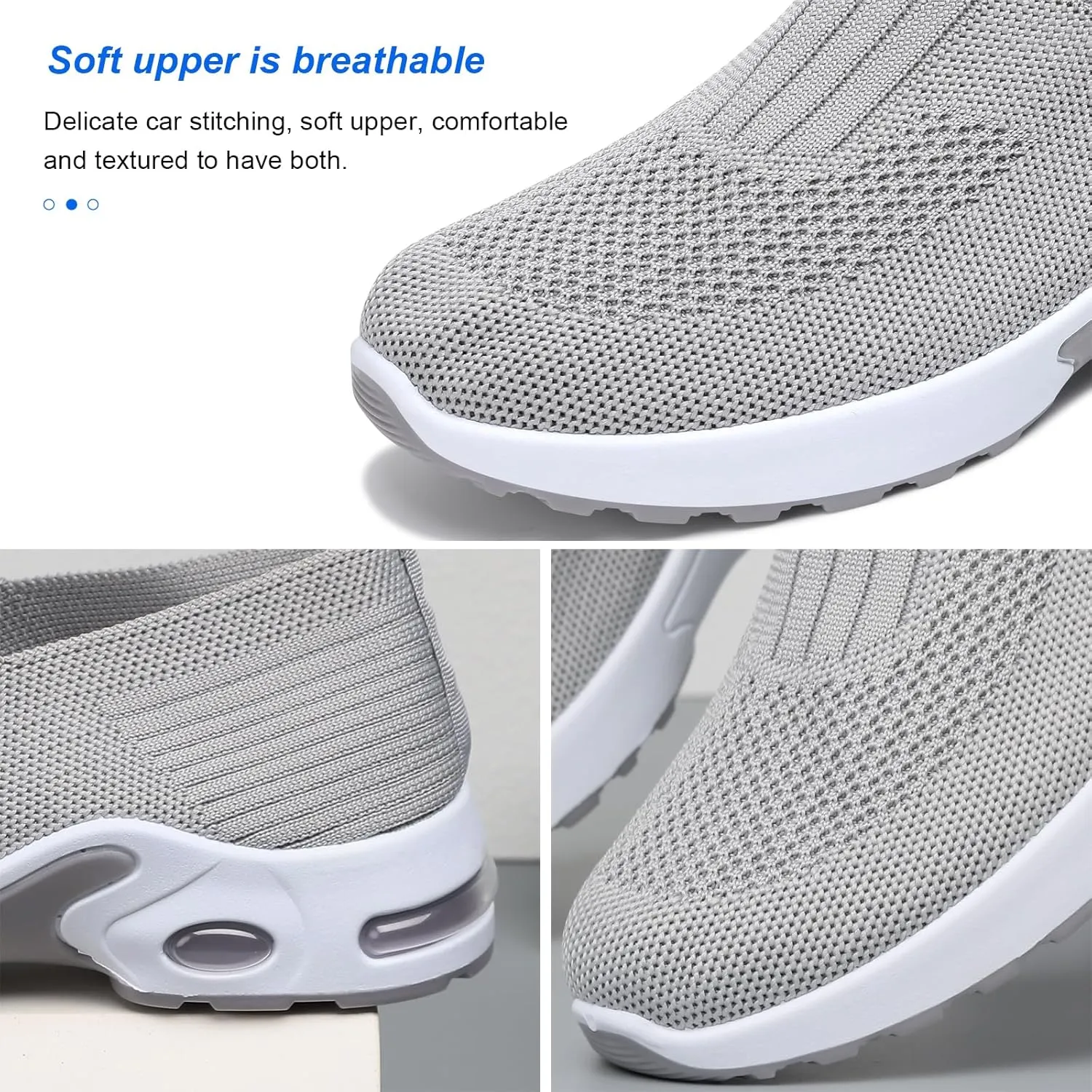 Padgene Women Walking Shoes Sock Sneakers Slip-On Breathable Mesh Trainers Women's Comfortable Casual Ladies Air Cushion Athletic Shoes Running Jogging Shoes