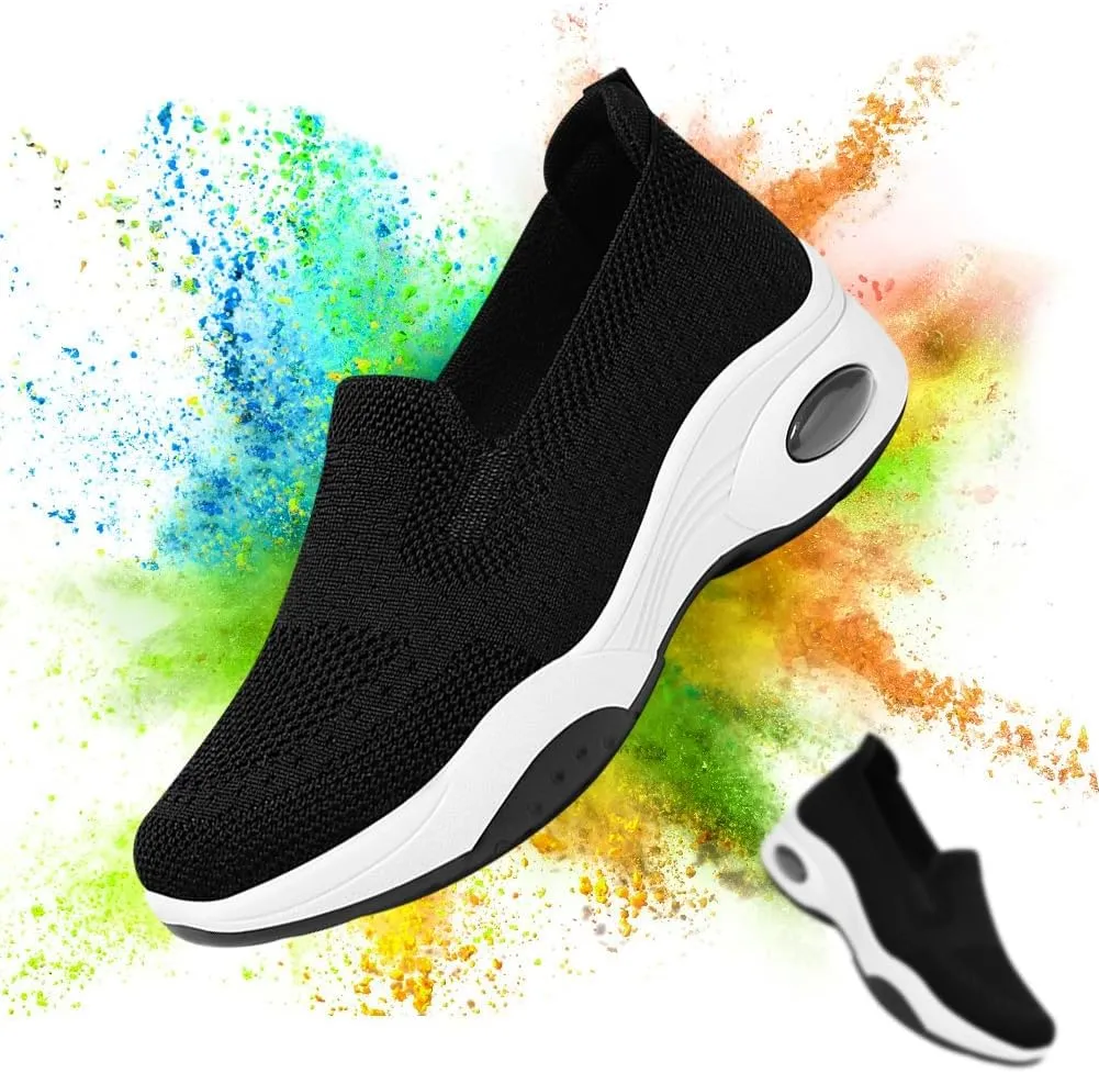 Padgene Women Walking Shoes Sock Sneakers Slip-On Breathable Mesh Trainers Women's Comfortable Casual Ladies Air Cushion Athletic Shoes Running Jogging Shoes