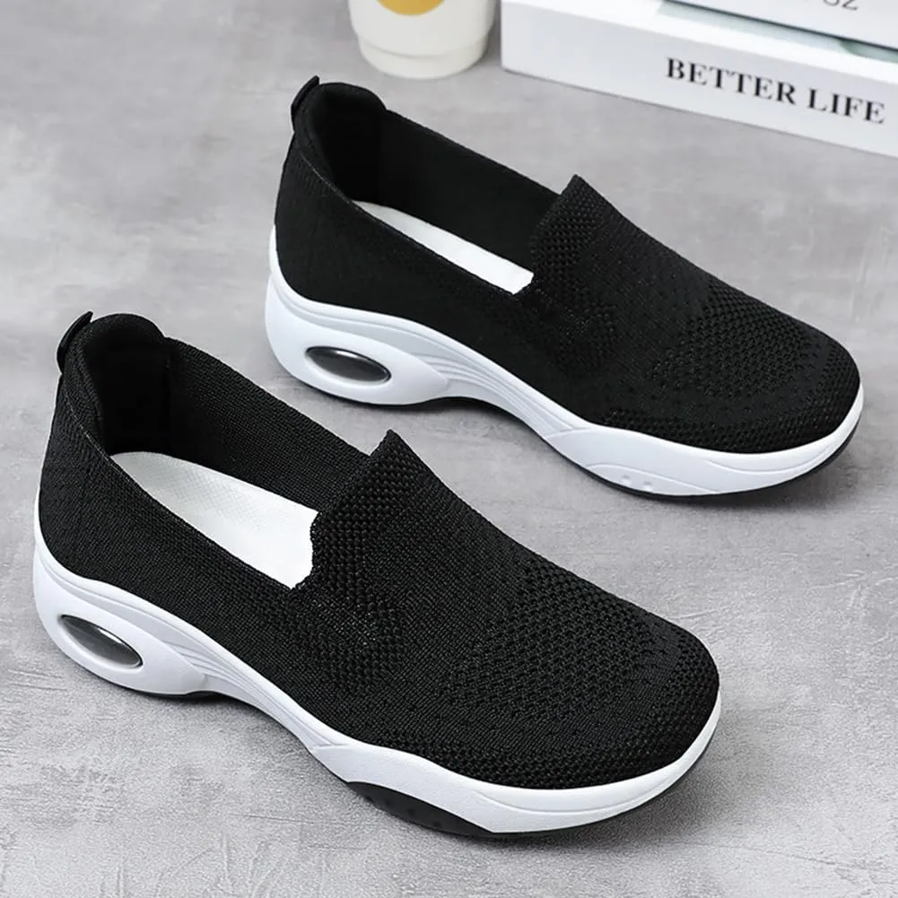 Padgene Women Walking Shoes Sock Sneakers Slip-On Breathable Mesh Trainers Women's Comfortable Casual Ladies Air Cushion Athletic Shoes Running Jogging Shoes