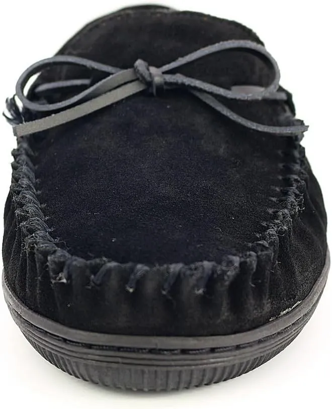 PAMIR Men's Genuine Suede Fleece Moccasin Slippers Indoor Outdoor Slip on Driving Loafer Shoes