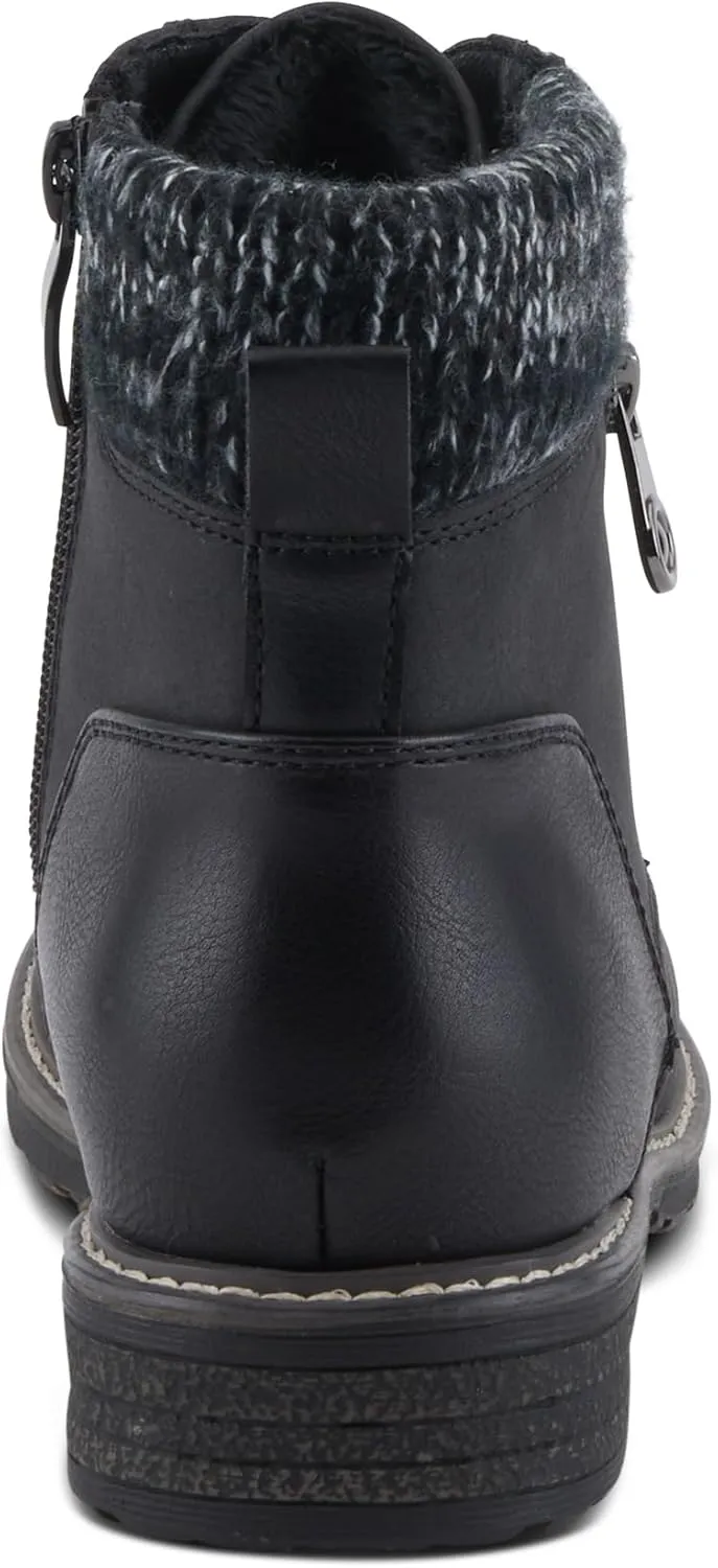 PATRIZIA Women's JADELYN Hiker Booties with Sweater-Knit Collar, Metal Eyelets, and Zipper Closure