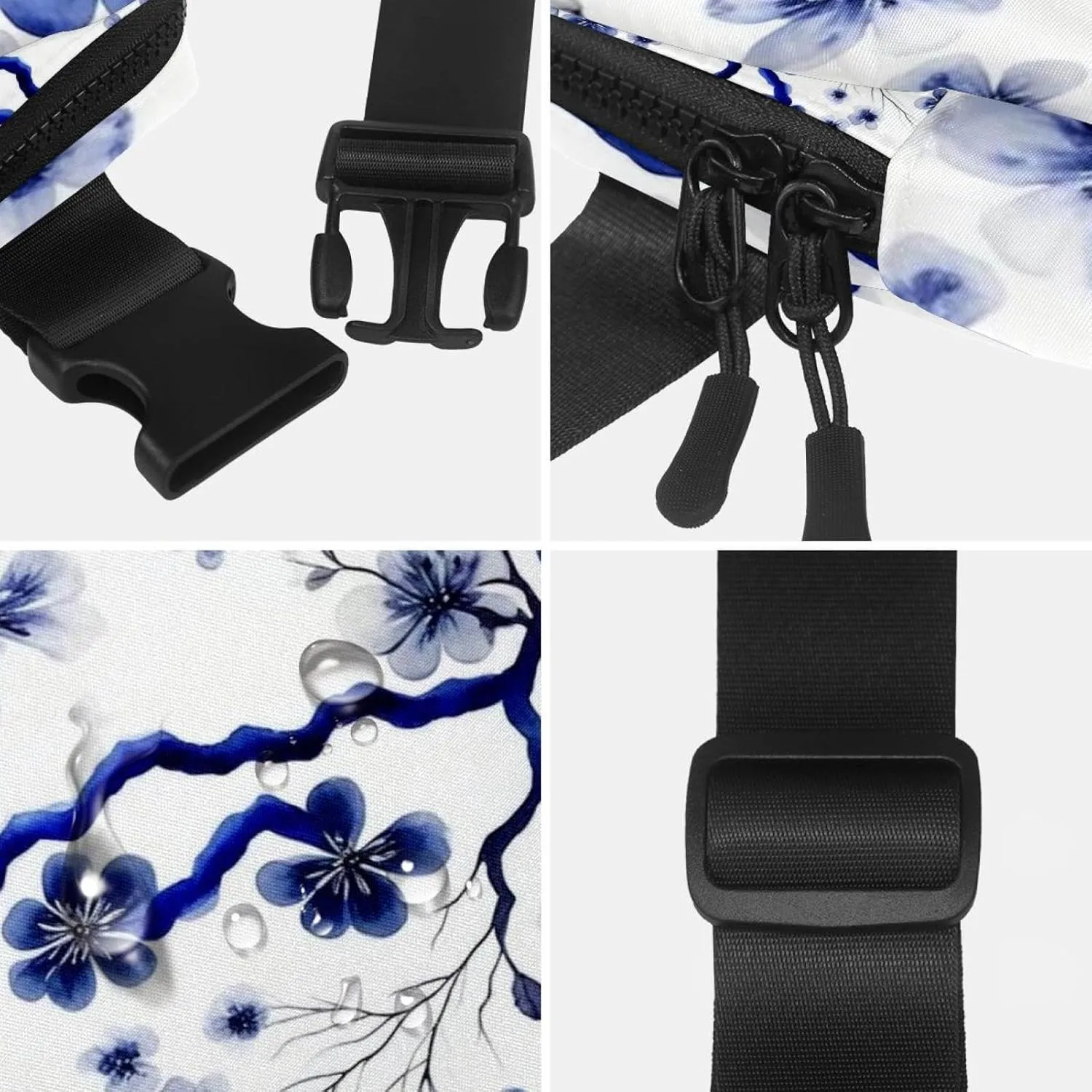 Pink Cherry Blossoms-948 Unisex Style Fanny Pack: Fashion Waist Packs, Crossbody Bags Sport Slim Fashionable for Jogging Hiking Hiker Woman Man