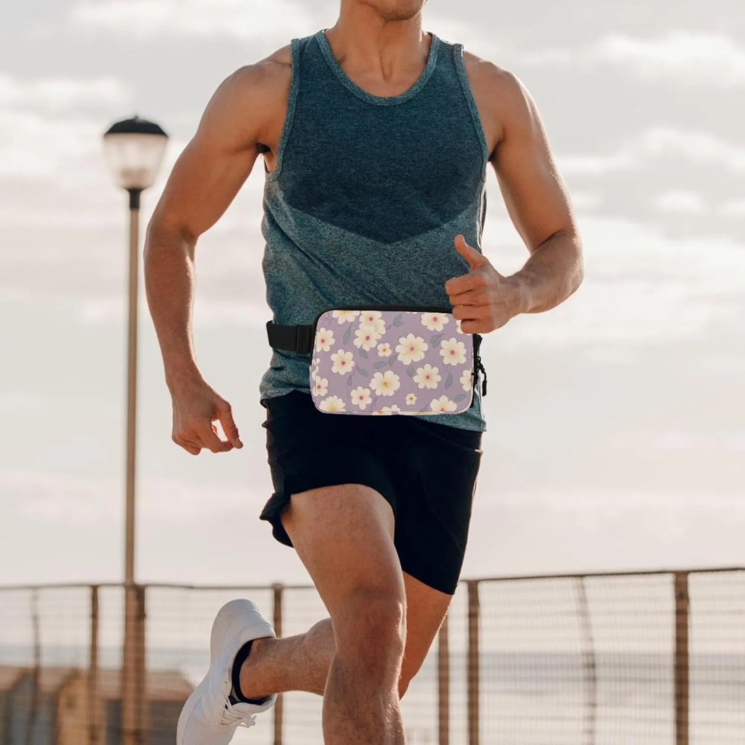 Pink Cherry Blossoms-951 Unisex Style Fanny Pack: Fashion Waist Packs, Crossbody Bags Sport Slim Fashionable for Jogging Hiking Hiker Woman Man
