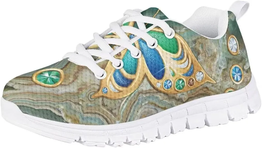 Pinupub Unisex-Child Running Shoes Non Slip Lace Up Sneakers Cute Print Casual Tennis Athletic Shoes