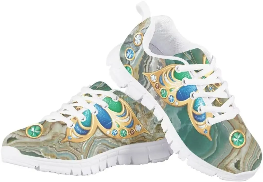 Pinupub Unisex-Child Running Shoes Non Slip Lace Up Sneakers Cute Print Casual Tennis Athletic Shoes