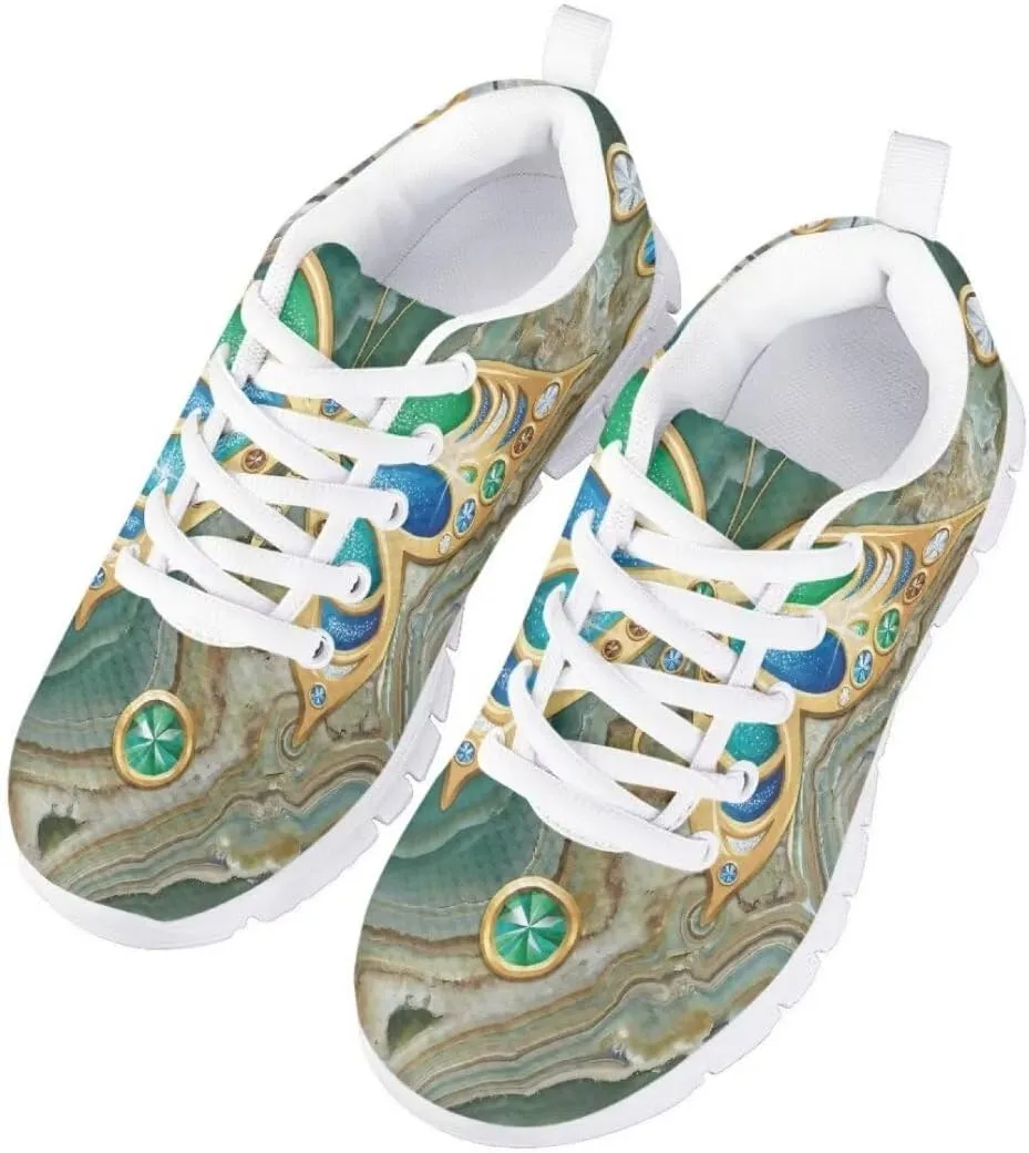 Pinupub Unisex-Child Running Shoes Non Slip Lace Up Sneakers Cute Print Casual Tennis Athletic Shoes