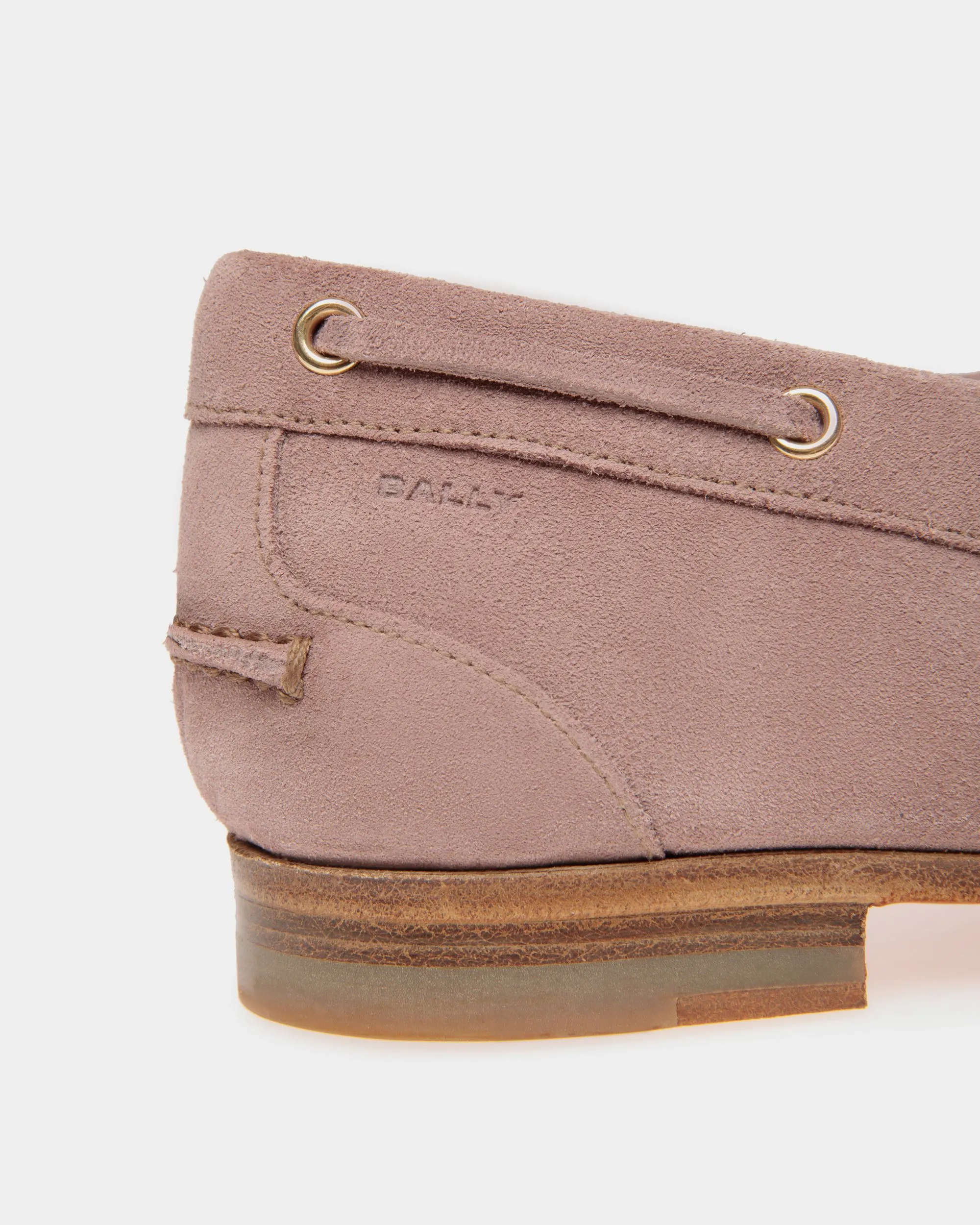 Plume Moccasin in Light Mauve Suede