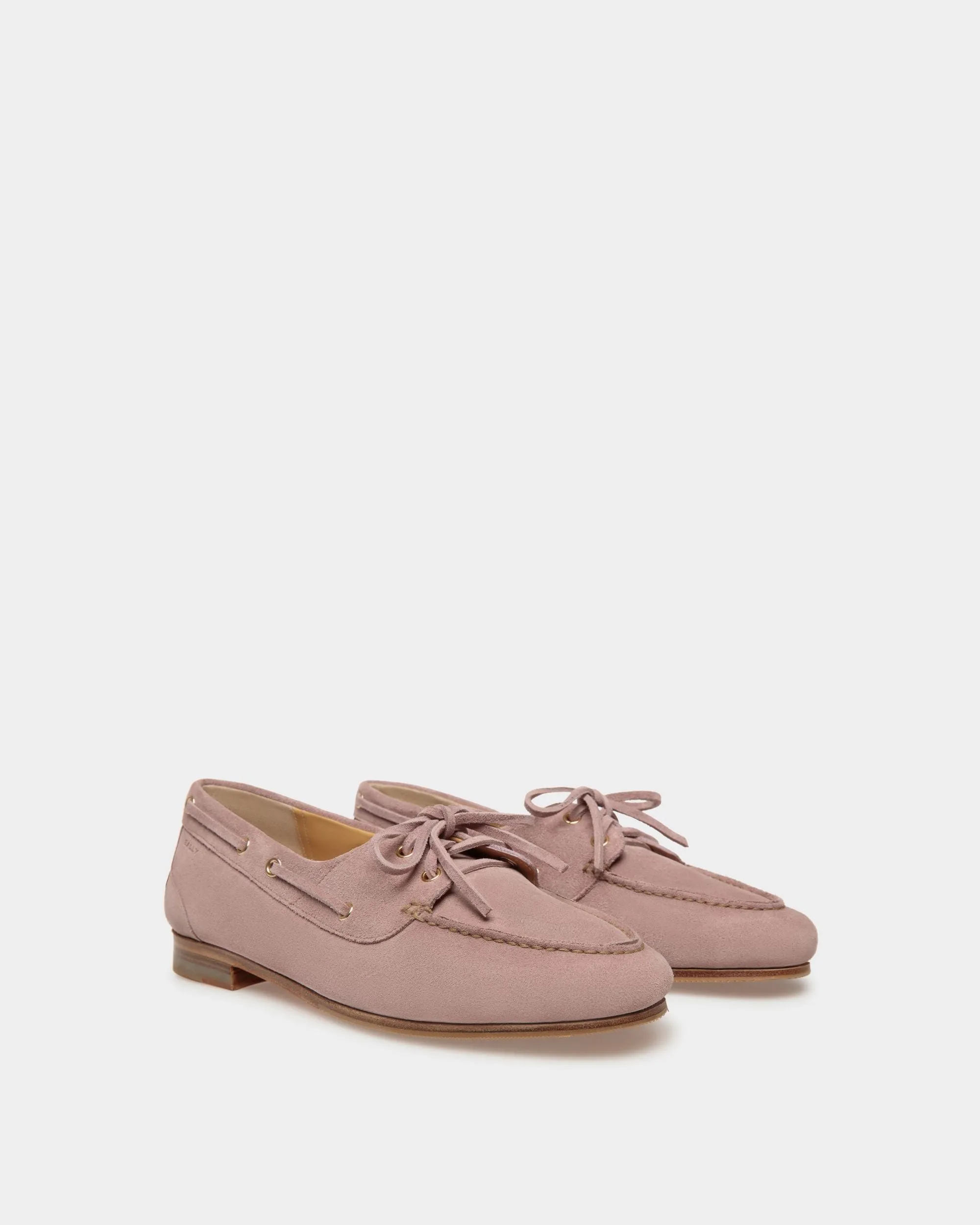 Plume Moccasin in Light Mauve Suede