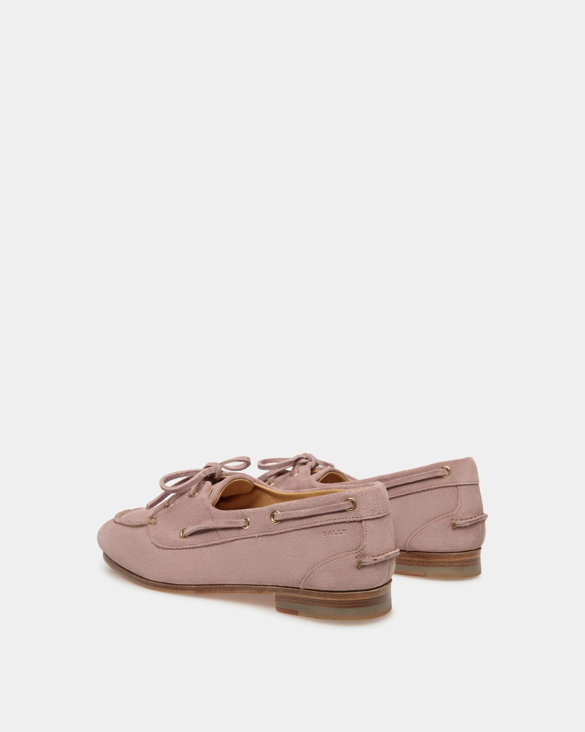 Plume Moccasin in Light Mauve Suede