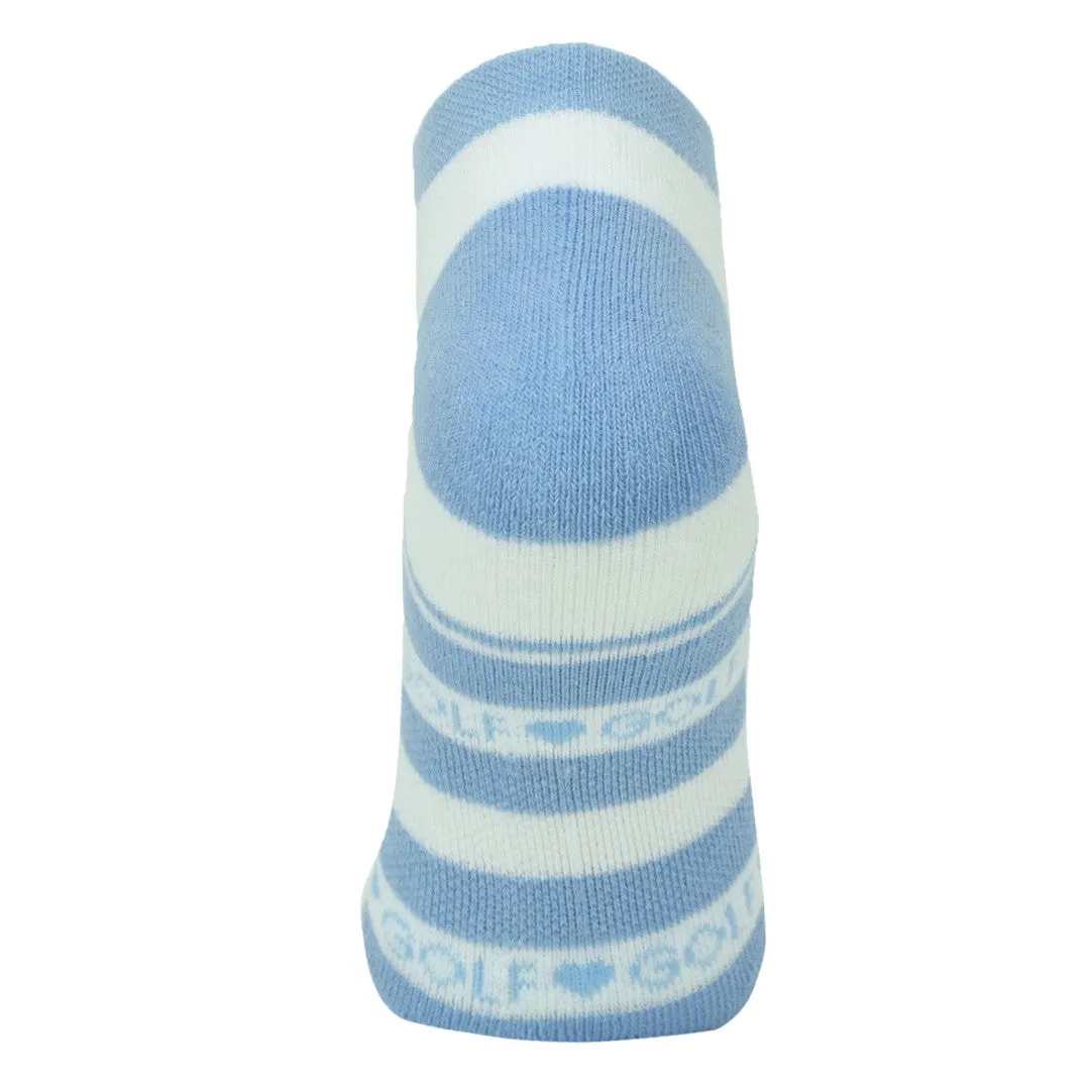 Pure Ladies 2 Pair Pack Of Trainer Golf Socks- Pale Blue