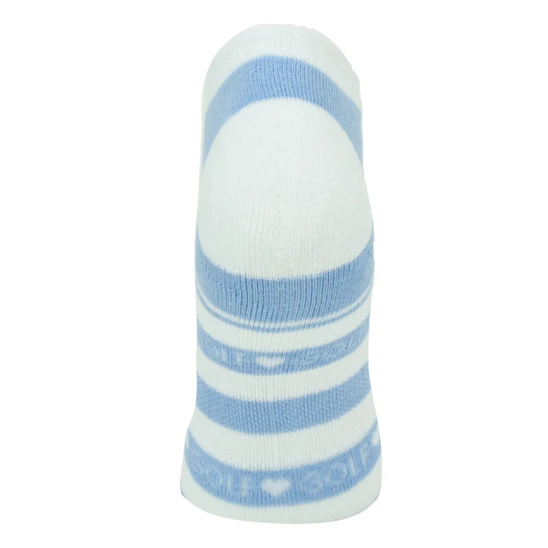 Pure Ladies 2 Pair Pack Of Trainer Golf Socks- Pale Blue