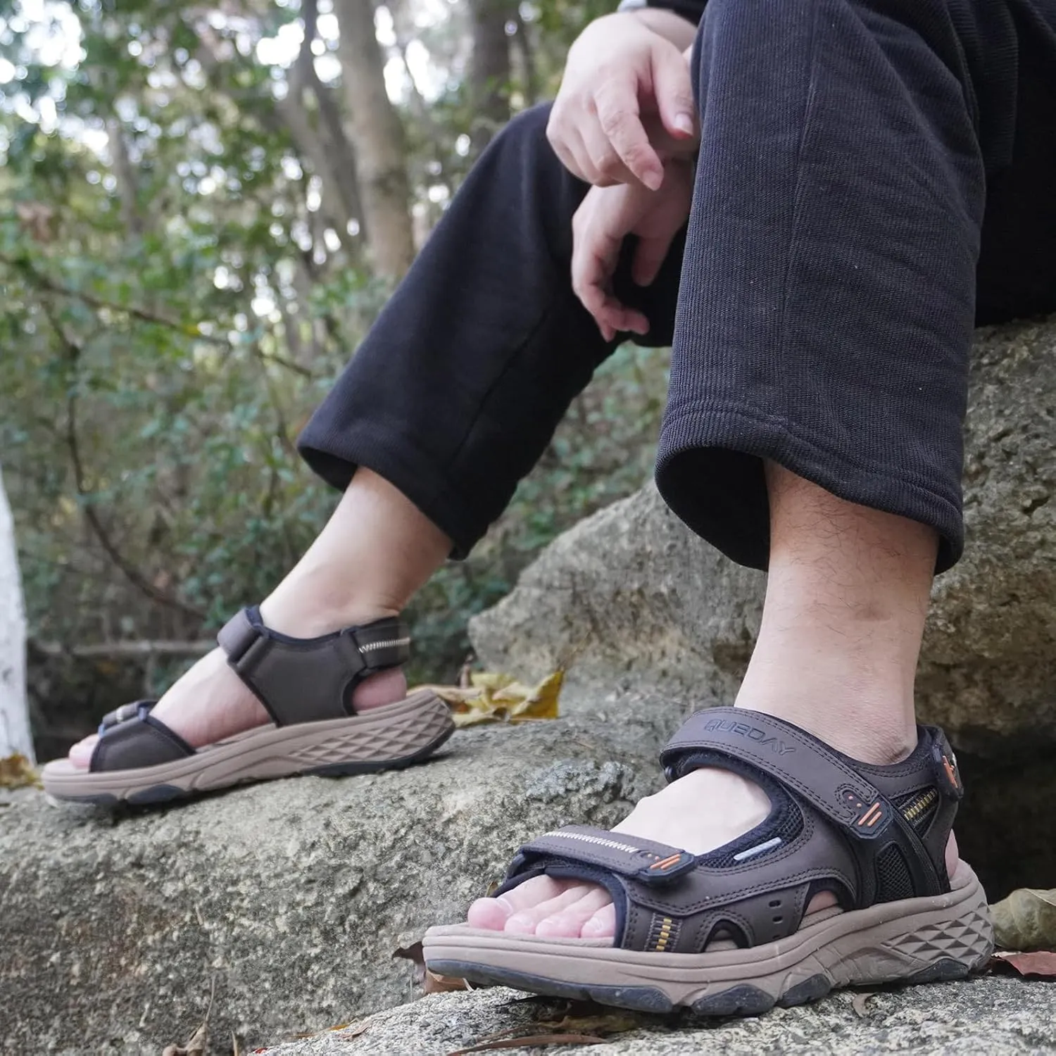 Queday Womens Mens Sport Sandals Outdoor Hiking Sandals with Arch Support Comfortable Athletic Beach Sandals for Travel Walking Trekking Camping