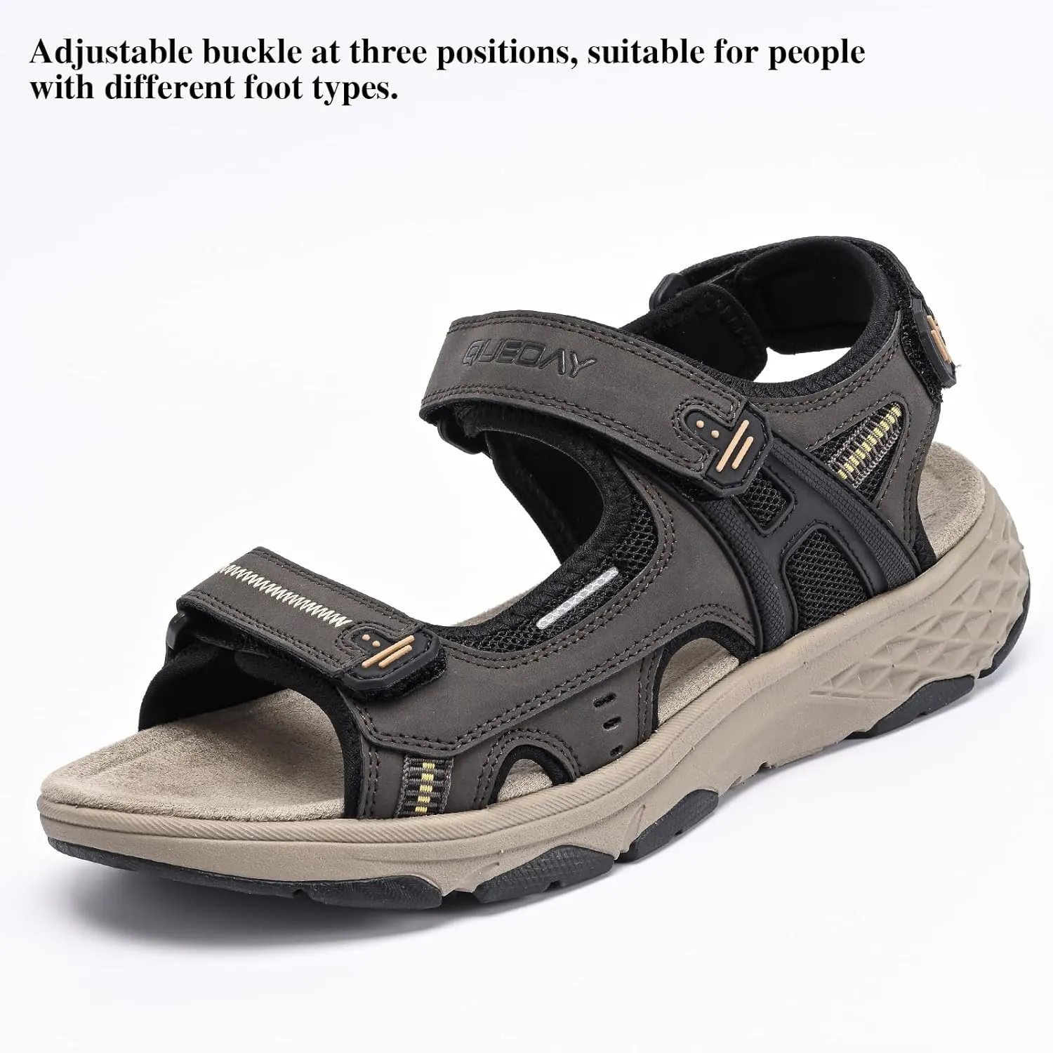 Queday Womens Mens Sport Sandals Outdoor Hiking Sandals with Arch Support Comfortable Athletic Beach Sandals for Travel Walking Trekking Camping