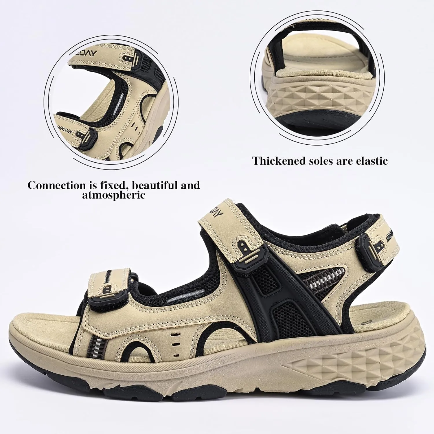 Queday Womens Mens Sport Sandals Outdoor Hiking Sandals with Arch Support Comfortable Athletic Beach Sandals for Travel Walking Trekking Camping