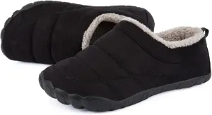 Ranberone Mens Moccasin Slippers Suede Memory Foam House Slippers with Soft Fleece Lining Anti-Skid Sole Indoor Outdoor House Shoes