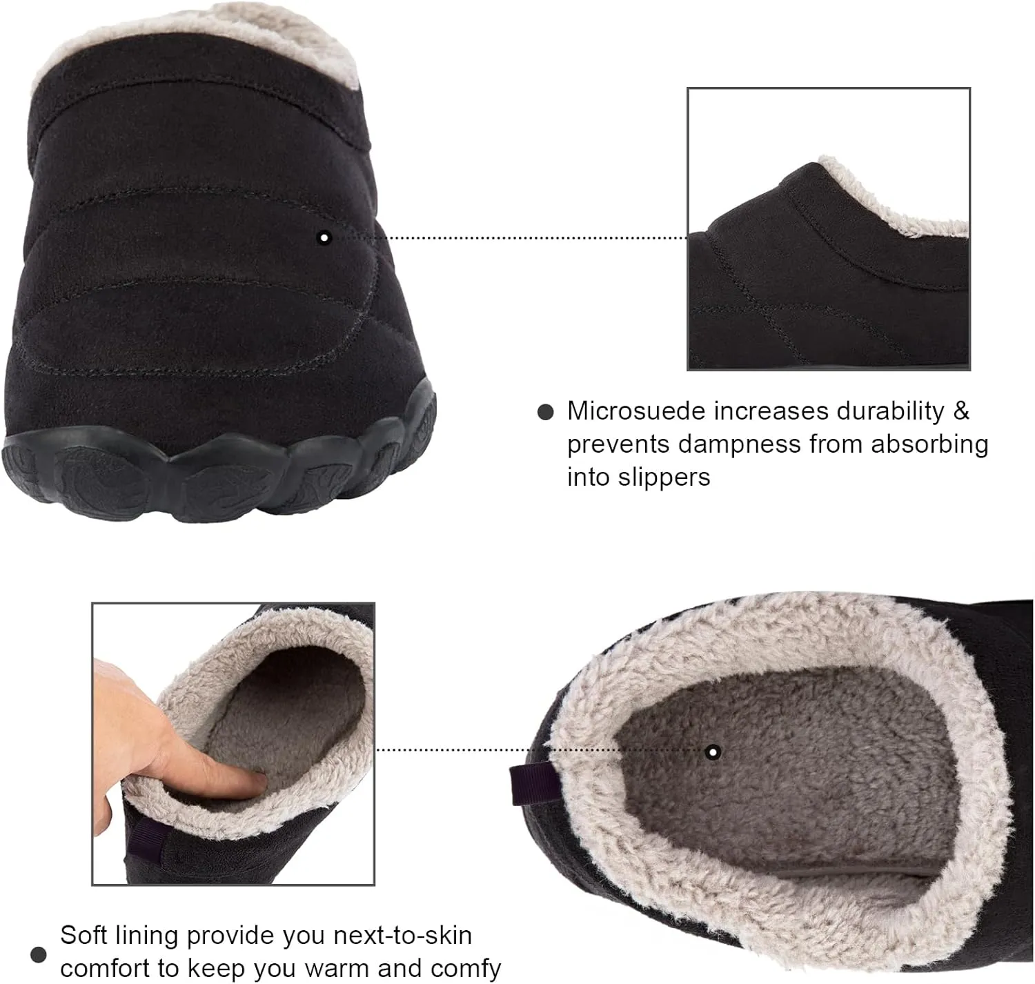Ranberone Mens Moccasin Slippers Suede Memory Foam House Slippers with Soft Fleece Lining Anti-Skid Sole Indoor Outdoor House Shoes