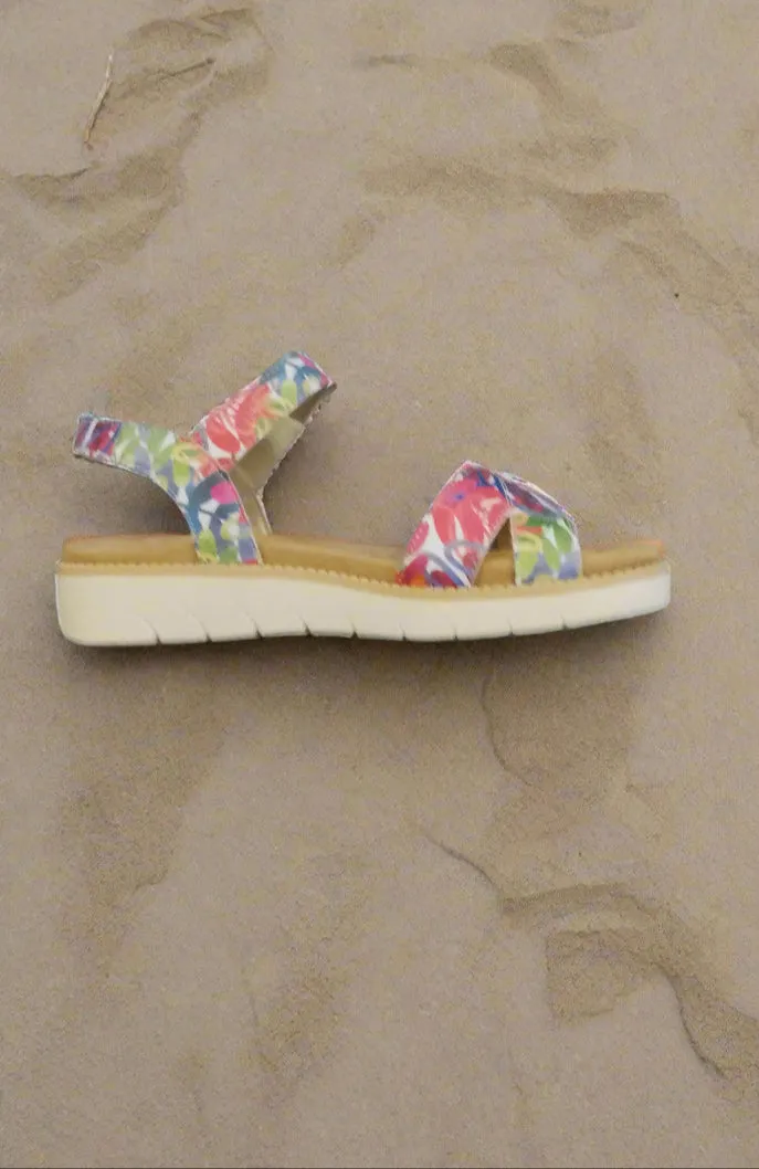 Remonte Multi Coloured Adjustable Leather Sandal