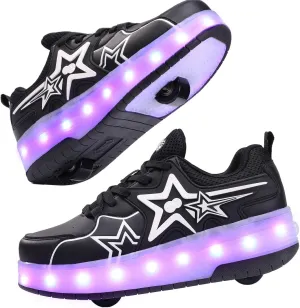 Retractable Roller Shoes & Girl Sneaker, Adjustable Roller Skates Suitable for School and Outdoor Activities