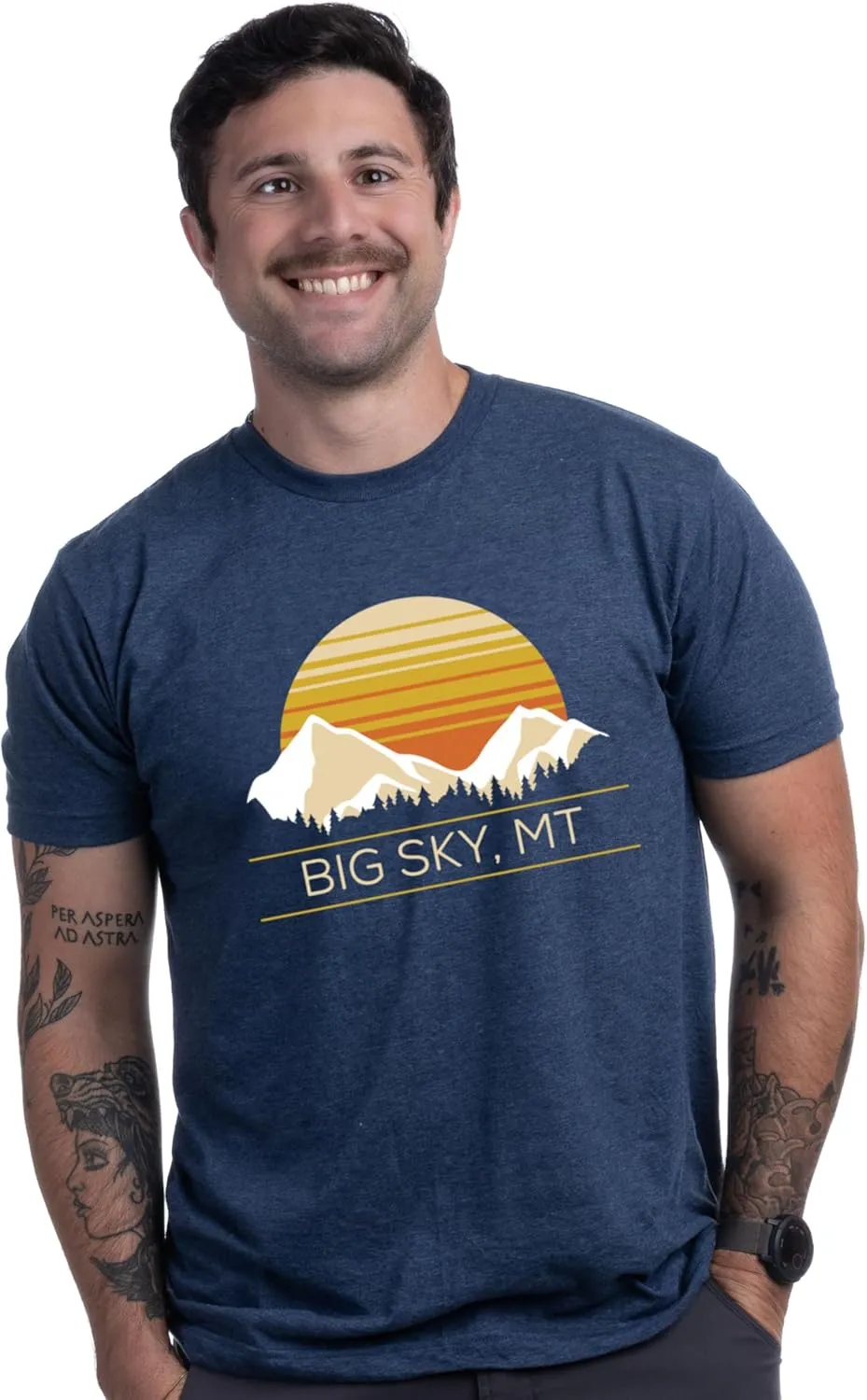 Retro Rocky Mountain Towns - Rocky Mountains Hiking Tee Shirt, Camping Nature Hiker T-Shirt for Men Women