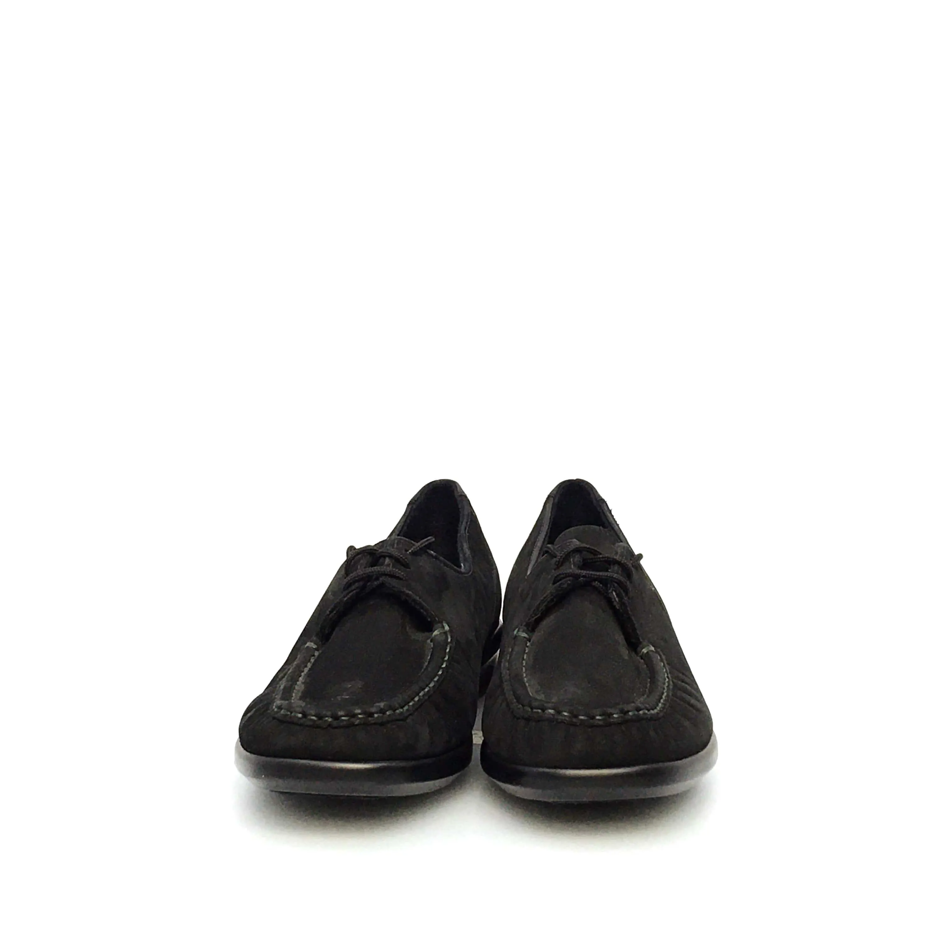 SAS Womens Size 8M Charcoal Nubuck Leather Lace Up Moccasin Loafer Shoes Tripad Comfort Walking