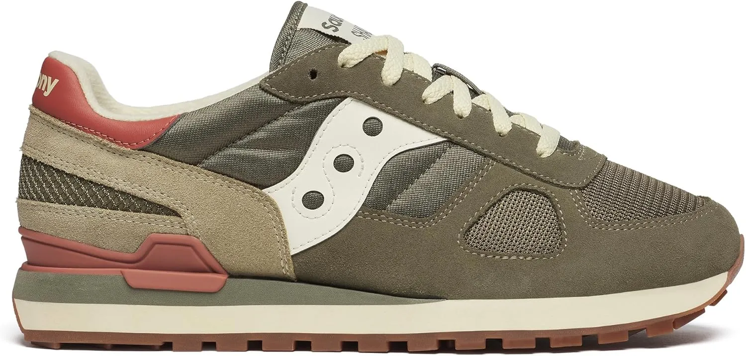 Saucony Men's Shadow Original Sneaker, Olive/Rust, 10