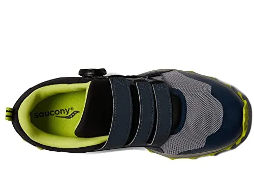 Saucony Peregrine 12 Shield BOA Hiking Shoe, Navy/Green, 3.5 Wide US Unisex Big_Kid