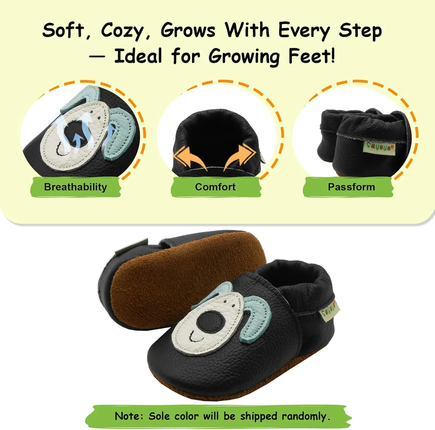 SAYOYO Baby Shoes Soft Leather Sole Infant Toddler Prewalker Shoes