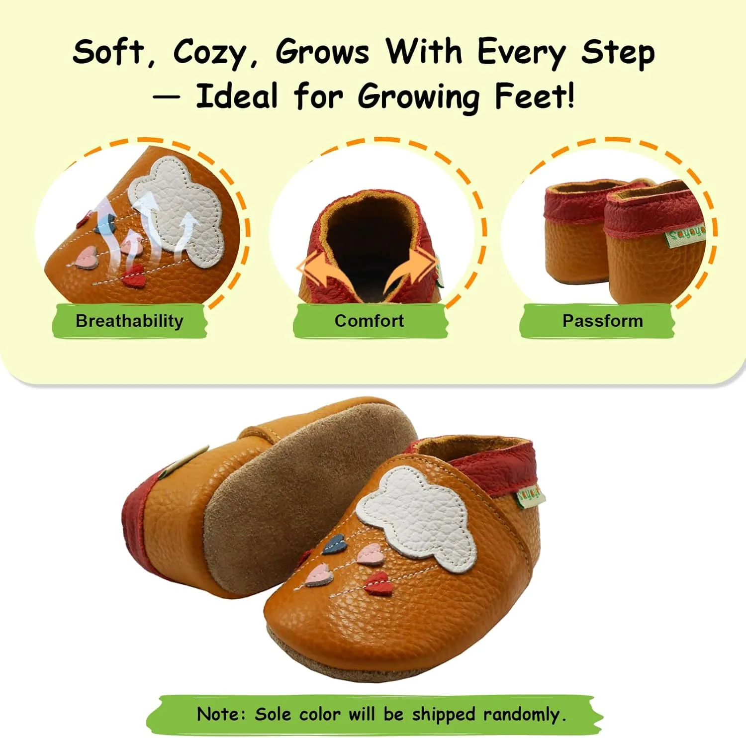 SAYOYO Baby Shoes Soft Leather Sole Infant Toddler Prewalker Shoes