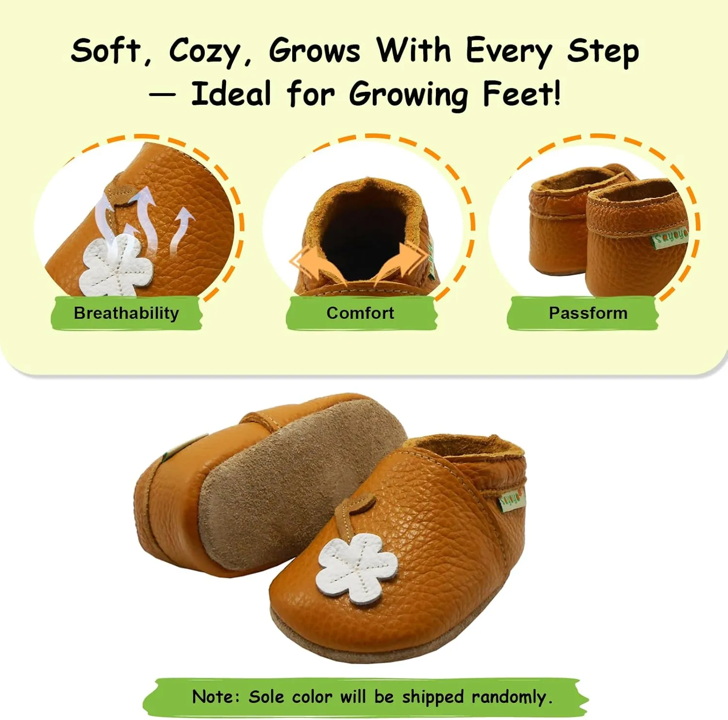 SAYOYO Baby Shoes Soft Leather Sole Infant Toddler Prewalker Shoes