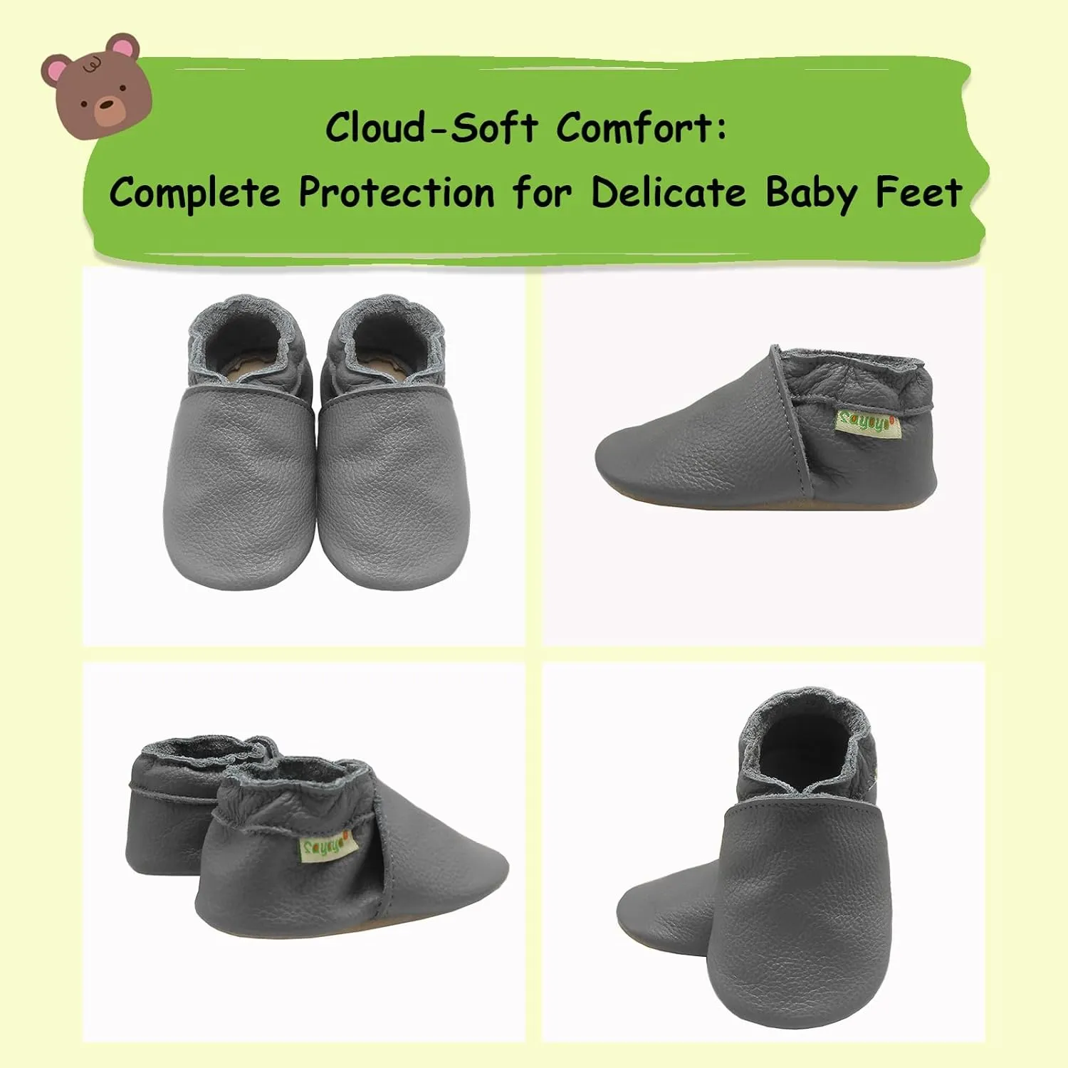 SAYOYO Baby Soft Sole Prewalkers Skid-Resistant Baby Toddler Shoes Infant Moccasins