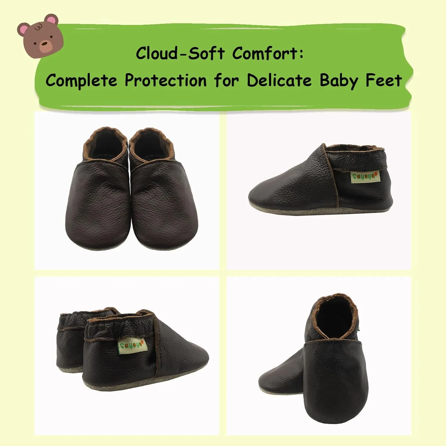 SAYOYO Baby Soft Sole Prewalkers Skid-Resistant Baby Toddler Shoes Infant Moccasins