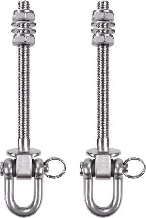 SELEWARE Set of 2 Heavy Duty Swing Hanger 1800LB Capacity, M10 x 9.3" Swing Bolts, Stainless Steel Swing Hooks for Wood and Steel Beam Yoga Hammock Chair Punching Bag Porch Swing Sets Seat
