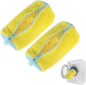 Shoe Washing Machine Bag - 2PCS Laundry Shoes Bag for Washer and Dryer, Reusable Sneaker Washing Machine Bags, Durable Shoe Cleaning Bag for Tennis Shoes, Protects & Cleans All Shoe Types - Large Size