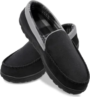 shoeslocker Mens Slippers Microsuede Moccasin Memory Foam House Shoes
