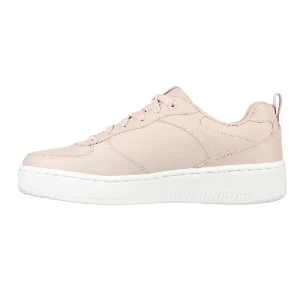 Skechers Womens Sport Court 92 Illustrious Rose Leather Lace Up Trainer Shoes