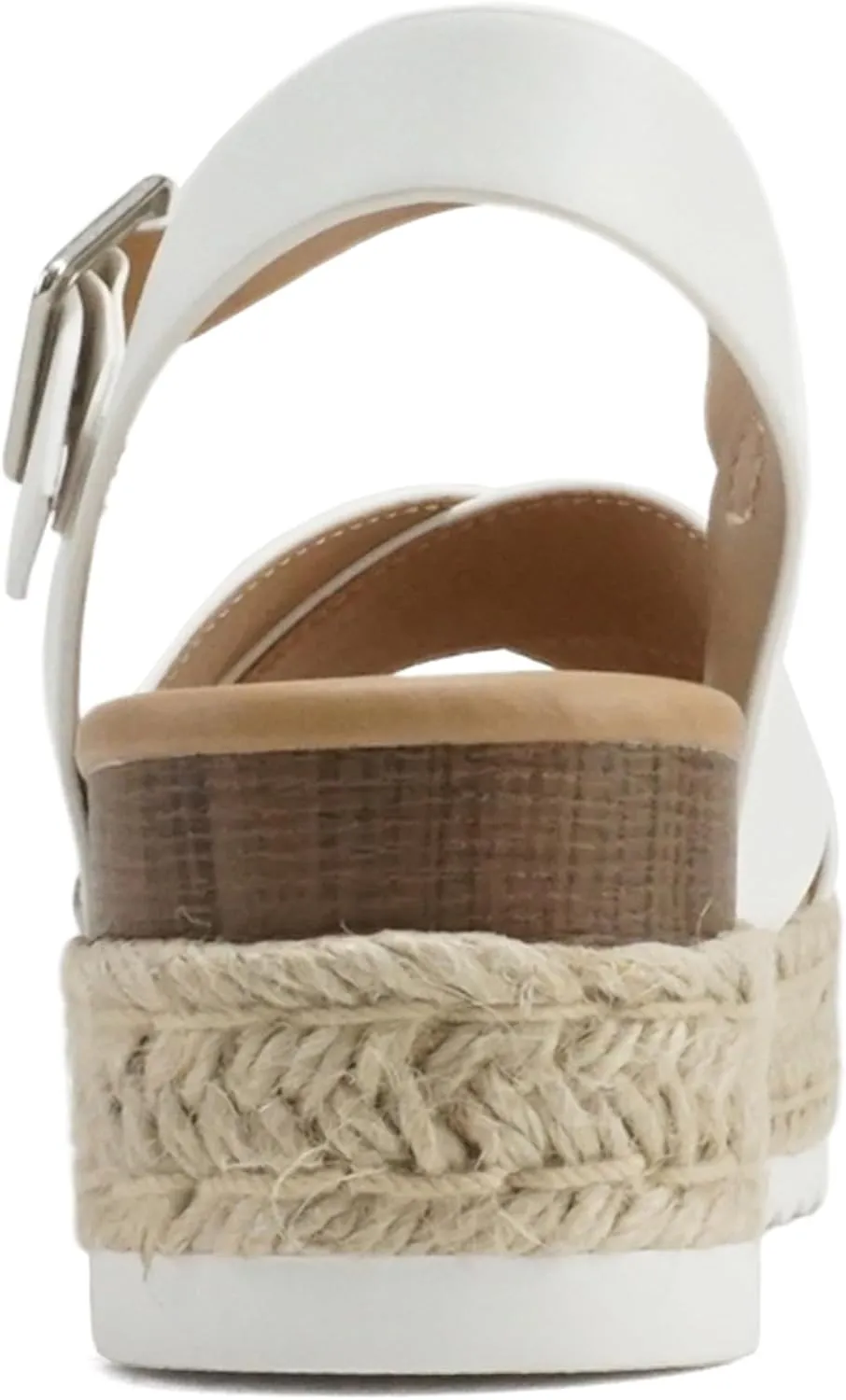 Soda “FIRELY” ~ Women Round Toe Crisscross Band Platform Espadrille Wedge Sandal with Adjustable Ankle Strap
