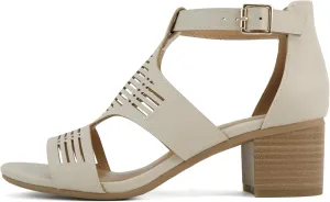 Soda “Norway” ~ Women Open Toe Closed Back Counter Cutout Upper Low Block Heel Sandal with Adjustable Ankle Strap