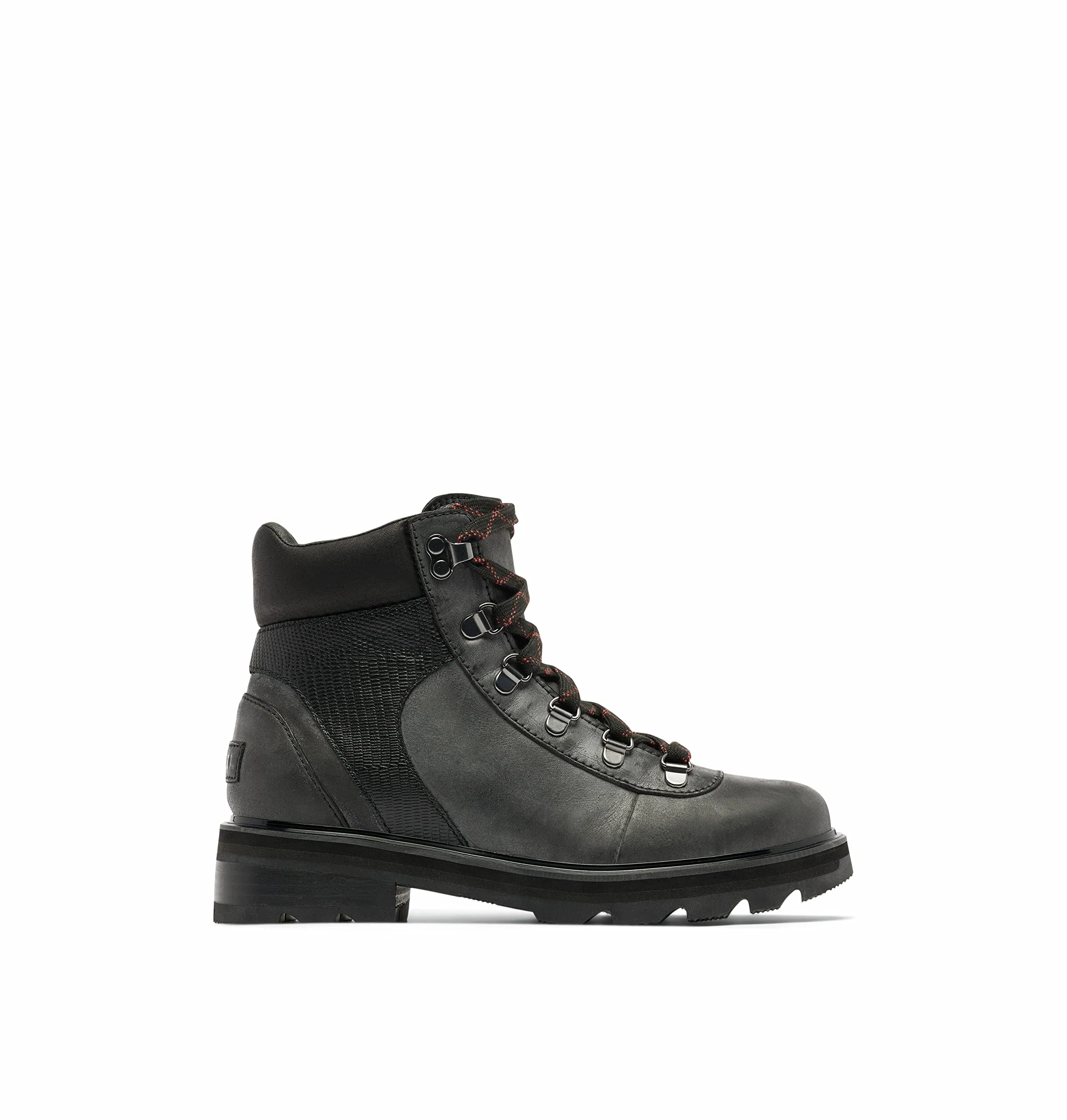 Sorel Women's Lennox Hiker Waterproof Boot - Black, Warp Red - Size 8
