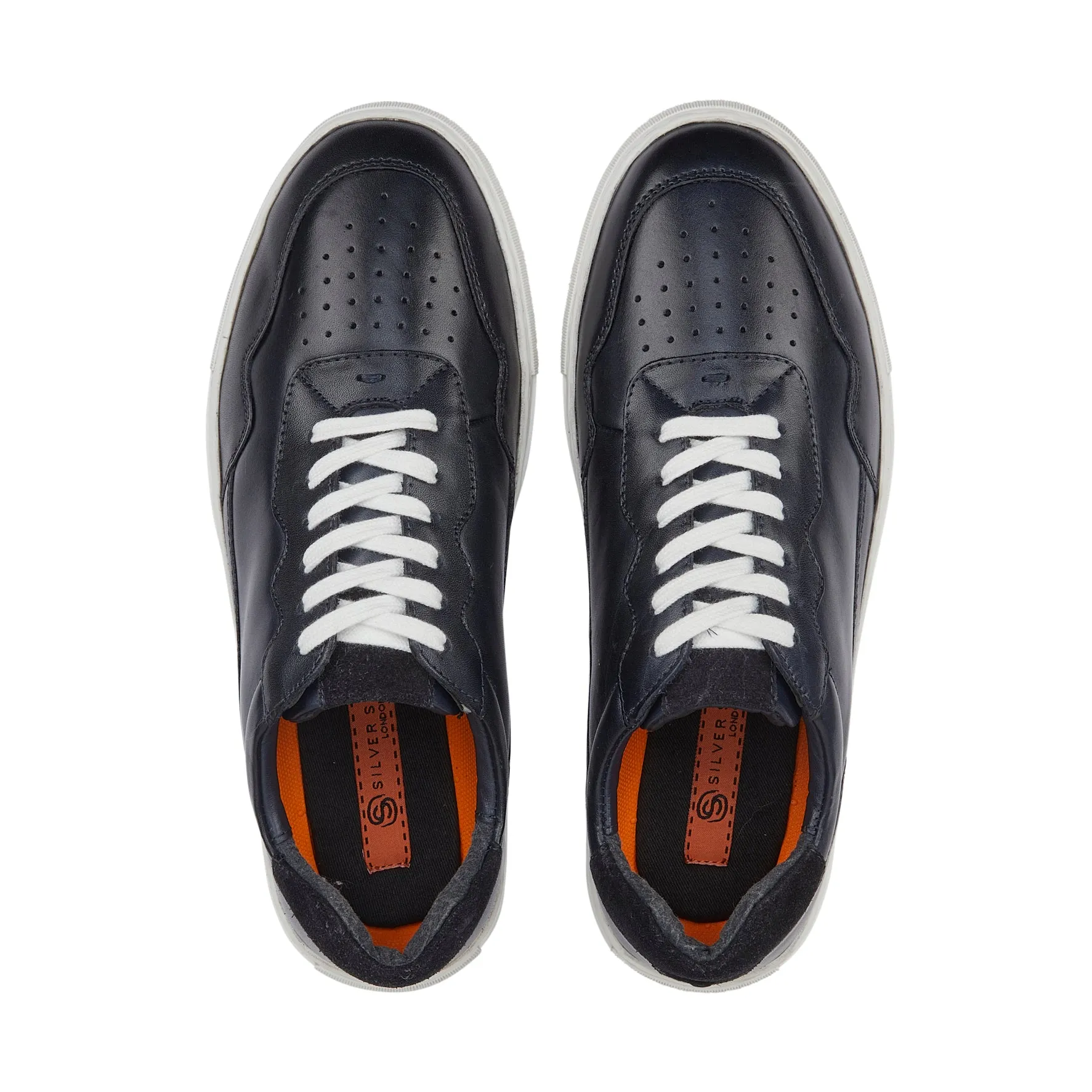 Spinney Leather Smart Casual Trainers - Navy